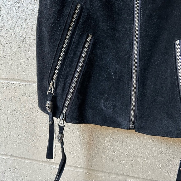 Thomas Wylde Skull Suede Vest Black Leather Vest - Picture 10 of 10